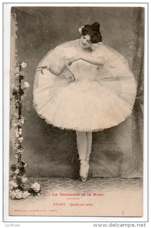 FEMMES . LA DANSEUSE À LA ROSE N°1 . TUTU ET POINTE . BERGERET - Réf. N°4483 - - Femmes