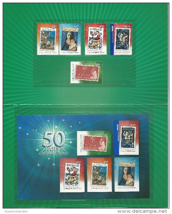 2007 50 Years Of Xmas Stamps Set Of 5 & Mini Sheet As Issued From GPO All In Presentation Pack Complete Mint Unhinged - Presentation Packs