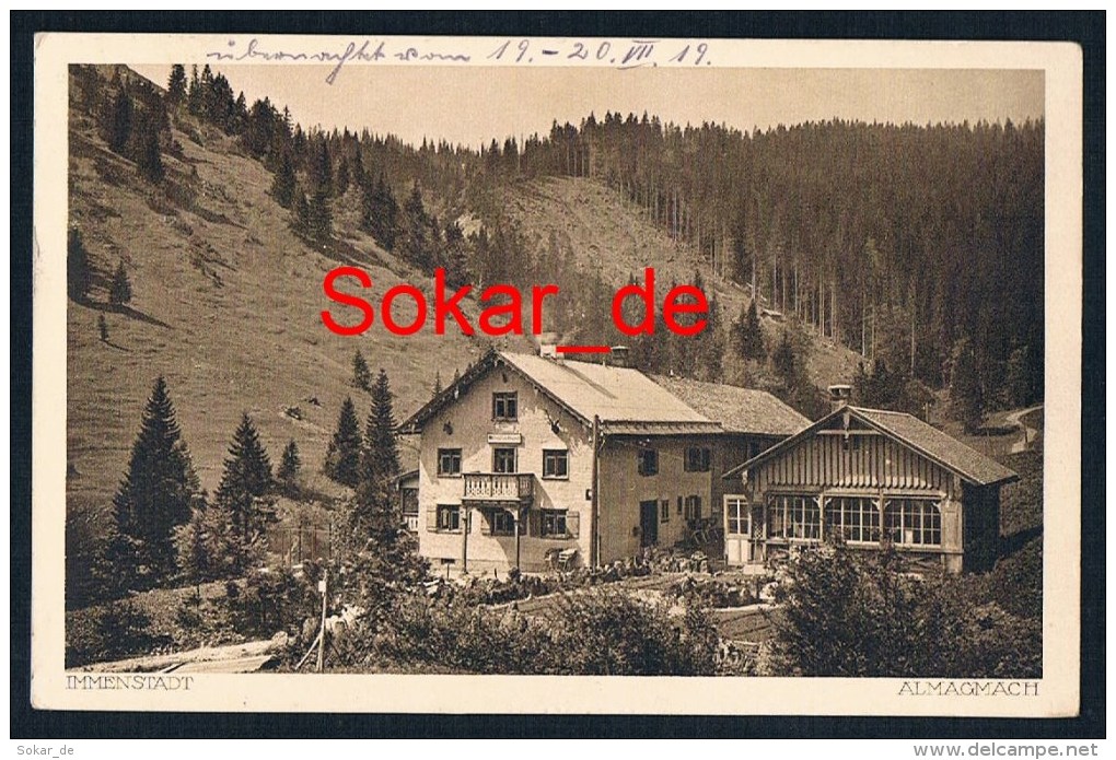 AK Immenstadt 1919, Berggasthof Almagmach, Oberallgäu, Bayern, Gel. Nach Ruderatshofen - Immenstadt