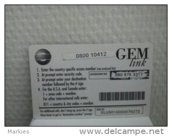 Gem Link 10  With Sticker 0800 10412 See 2 Photo´s Used Rare - [2] Prepaid & Refill Cards