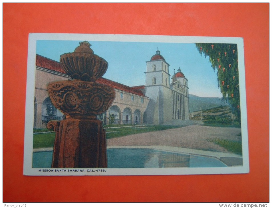 Post Card SANTA BARBARA Mission - 1786 - California - - Santa Barbara