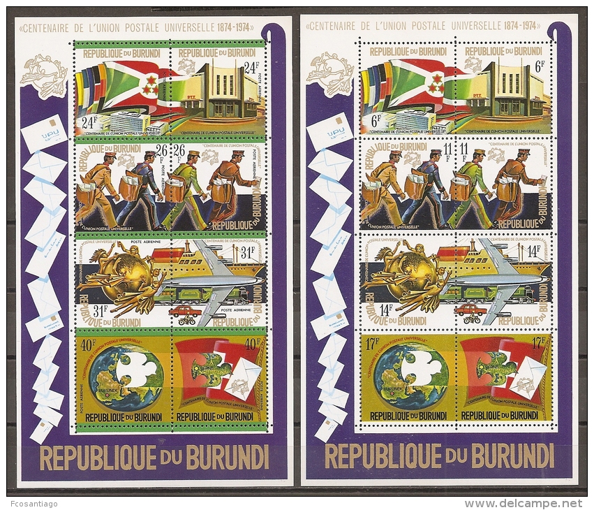 UPU - BURUNDI 1974 - Yvert #H77/78 - MNH ** - Nuevos