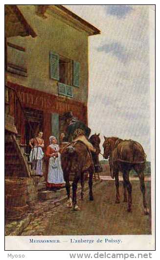 MEISSONNIER L'auberge De Poissy, Cavalier, Chevaux - Paintings