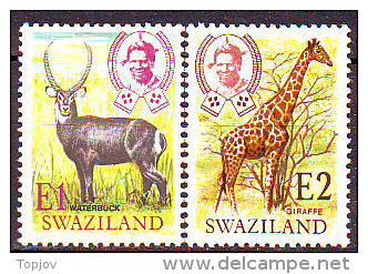 SWAZILAND  - PROTECTION OF WILD LIFE. - GIRAFFES - WATERBUCK  - **MNH - 1975 - Giraffes
