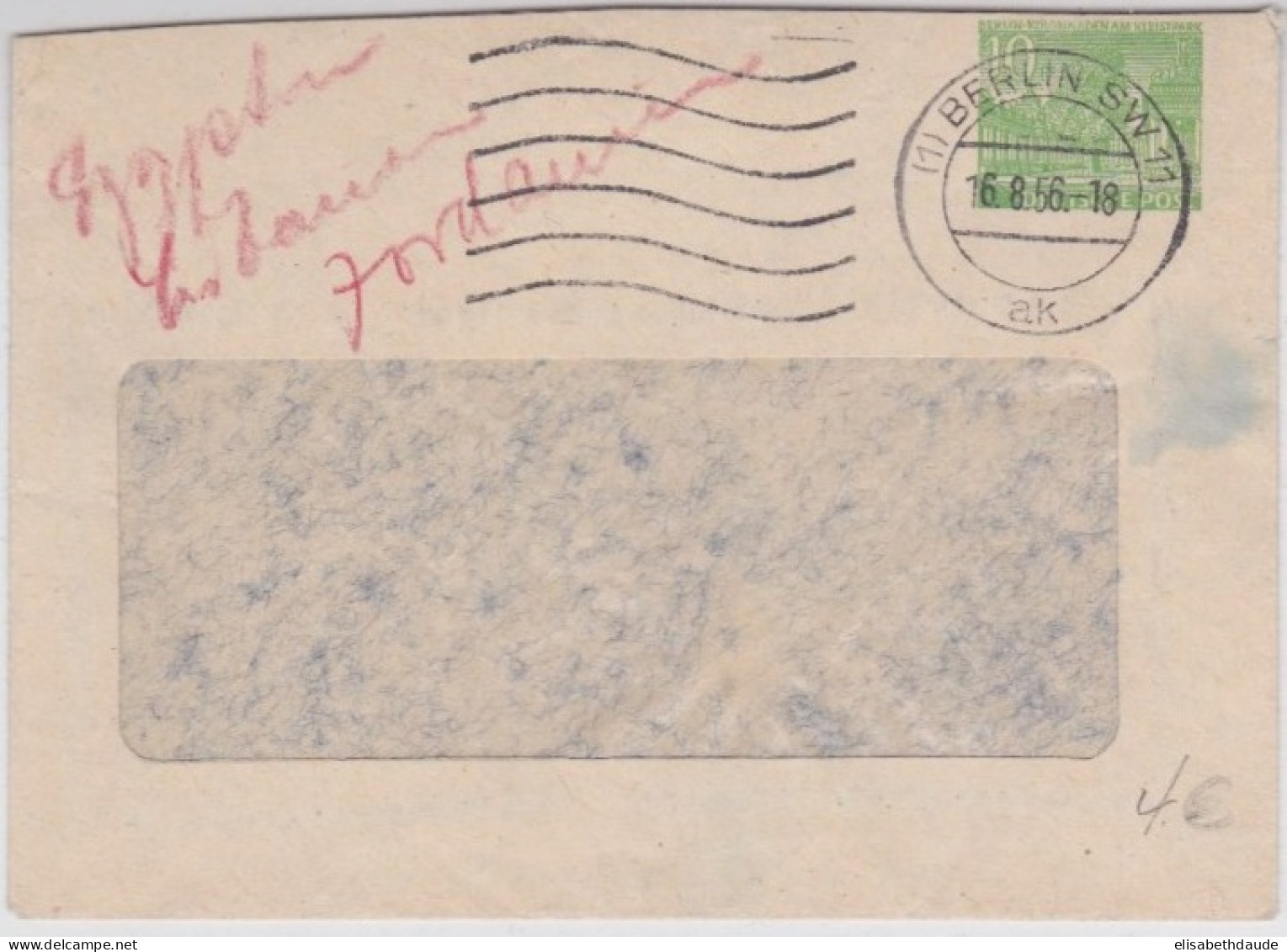 BERLIN - 1956 - ENVELOPPE ENTIER POSTAL PRIVEE De BERLIN - Enveloppes Privées - Oblitérées