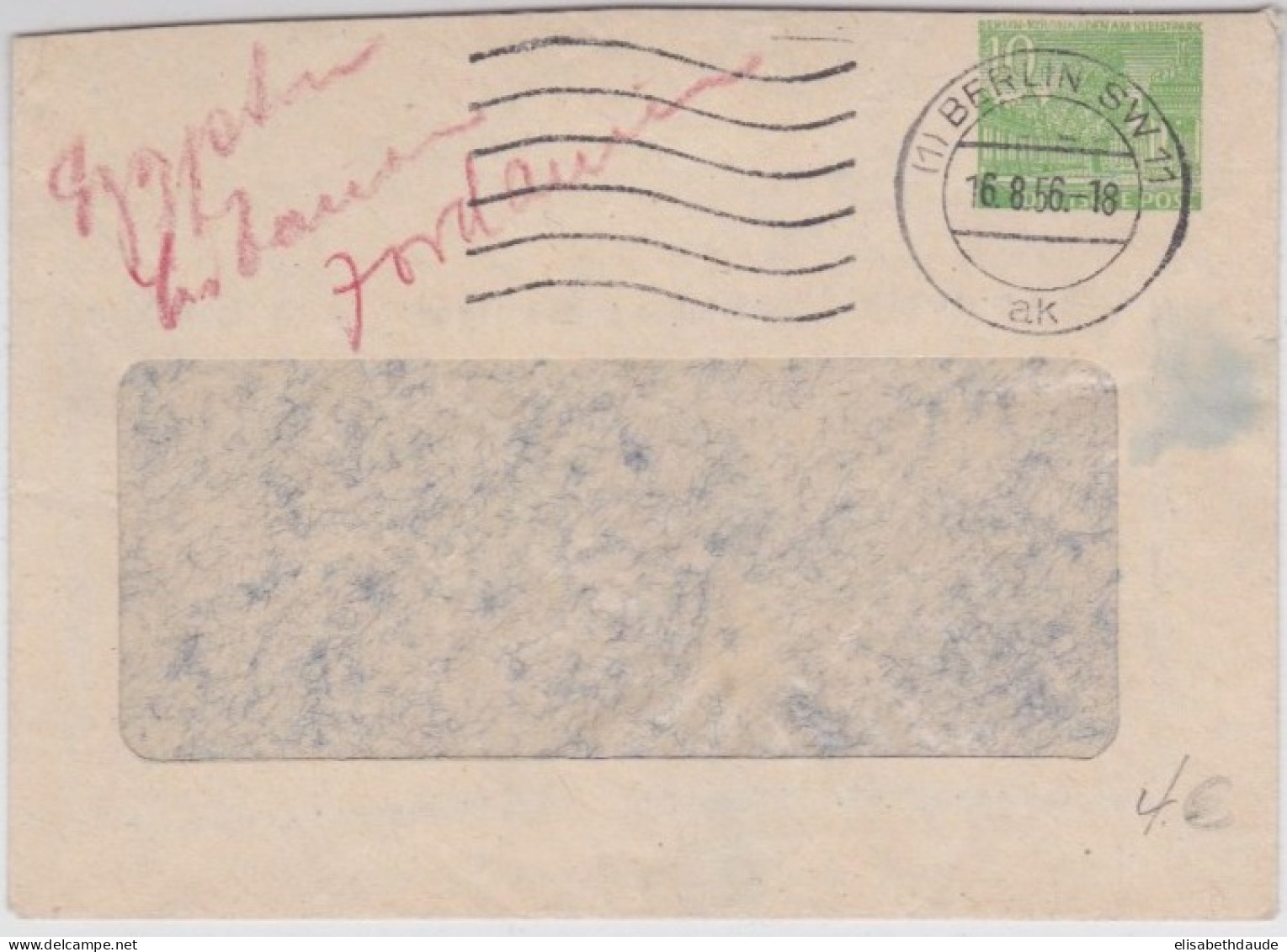 BERLIN - 1956 - ENVELOPPE ENTIER POSTAL PRIVEE De BERLIN - Sobres Privados - Usados