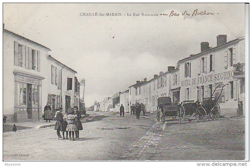 85 CHAILLE LES MARAIS - (animé) La Rue Nationale - Giraud - D18 152 - Chaille Les Marais