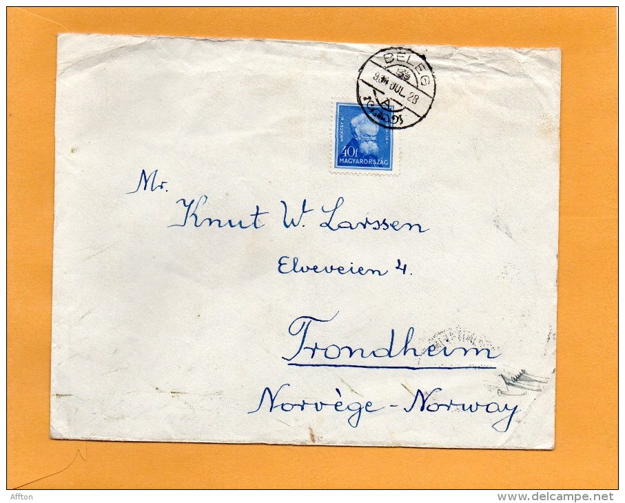 Hungary 1934 Cover Mailed To Norway - Briefe U. Dokumente