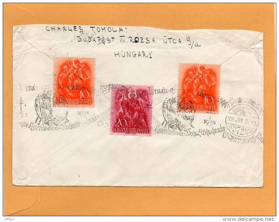 Hungary 1938 Cover Mailed To USA - Lettres & Documents