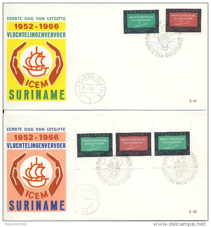 2 FDC's 1966 - Suriname ... - 1975