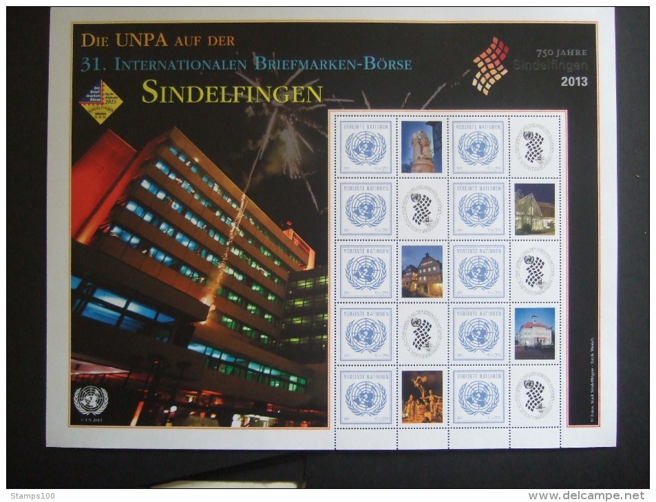 UNITED NATIONS  VIENNA 2013   PERSONALIZED SHEET SINDELFINGEN  MNH **    (GROEN102-22-1000) - Blocs-feuillets