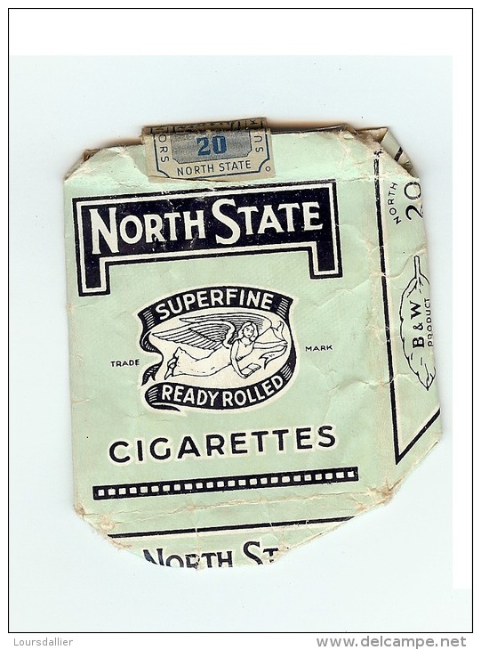 PAQUET DE CIGARETTES NORTH STATE VIDE ECRASE - Empty Cigarettes Boxes