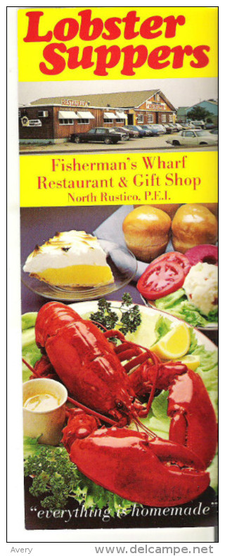 Lobster Suppers, Fisherman's Wharf Restaurant & Gift Shop, North Rustico, Prince Edward Island 9" X 3.5" 22.5 Cm X 9 Cm - Other & Unclassified