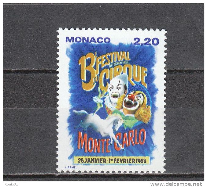 Monaco YT 1596 ** : Cirque - 1987 - Circo