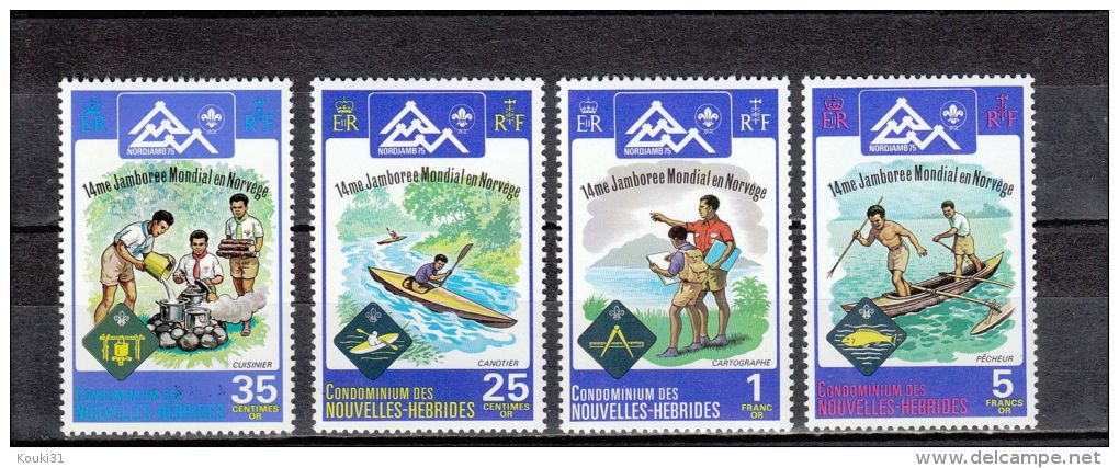 Nouvelles-Hébrides YT 410/3 ** : Scoutisme , Jamboree - 1975 - Ungebraucht