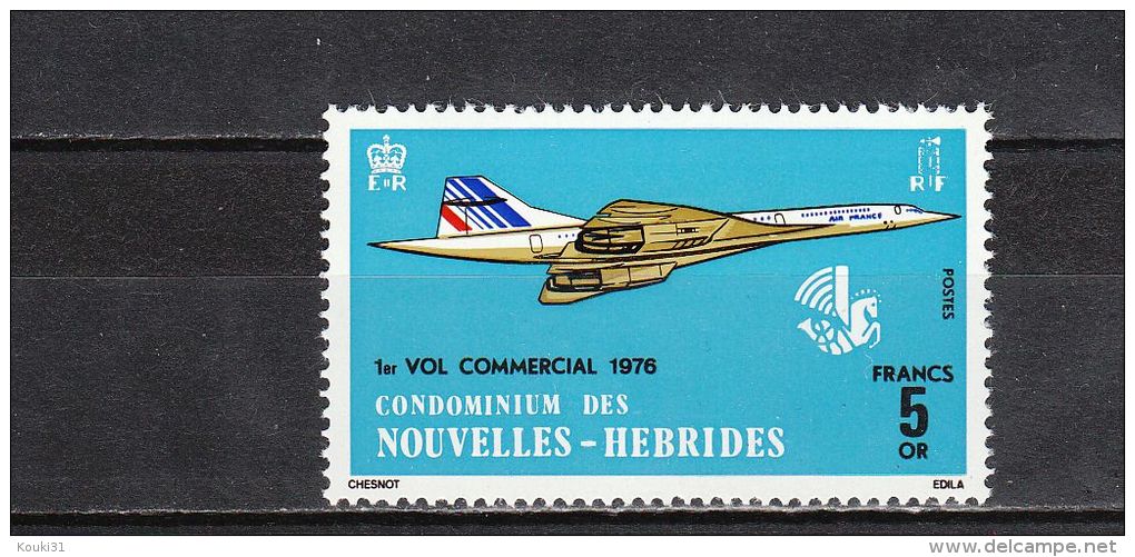 Nouvelles-Hébrides YT 424 ** : Concorde - 1976 - Ongebruikt