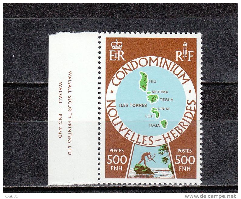 Nouvelles-Hébrides YT 507 ** : Série Courante , Carte Des îles - 1977 - Ongebruikt