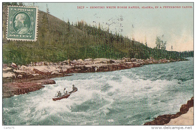 Etats-Unis - Alaska - Descente Des Rapides En Canoe - Perboro Canoe In White Horse Rapids - Autres & Non Classés