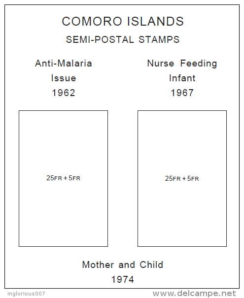 COMORO ISLANDS STAMP ALBUM PAGES 1953-2008 (300 Pages) - Englisch