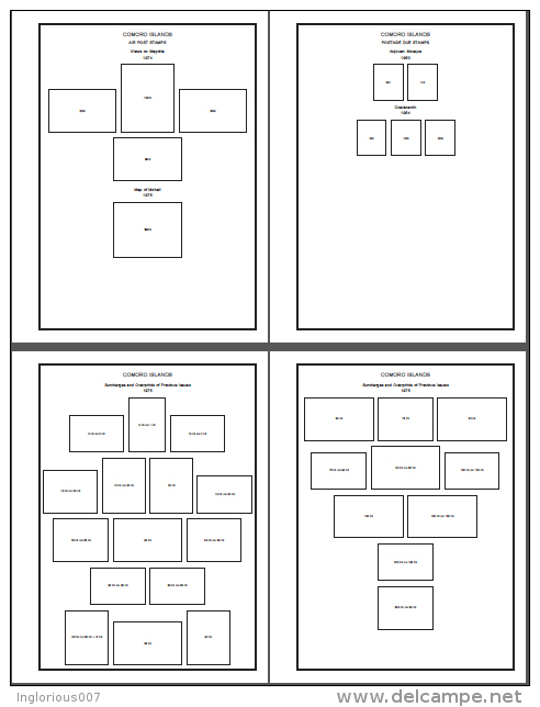 COMORO ISLANDS STAMP ALBUM PAGES 1953-2008 (300 Pages) - Anglais