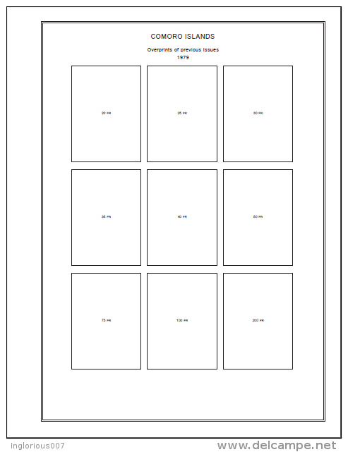 COMORO ISLANDS STAMP ALBUM PAGES 1953-2008 (300 pages)