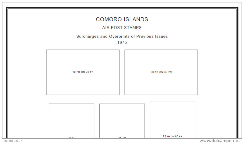 COMORO ISLANDS STAMP ALBUM PAGES 1953-2008 (300 pages)