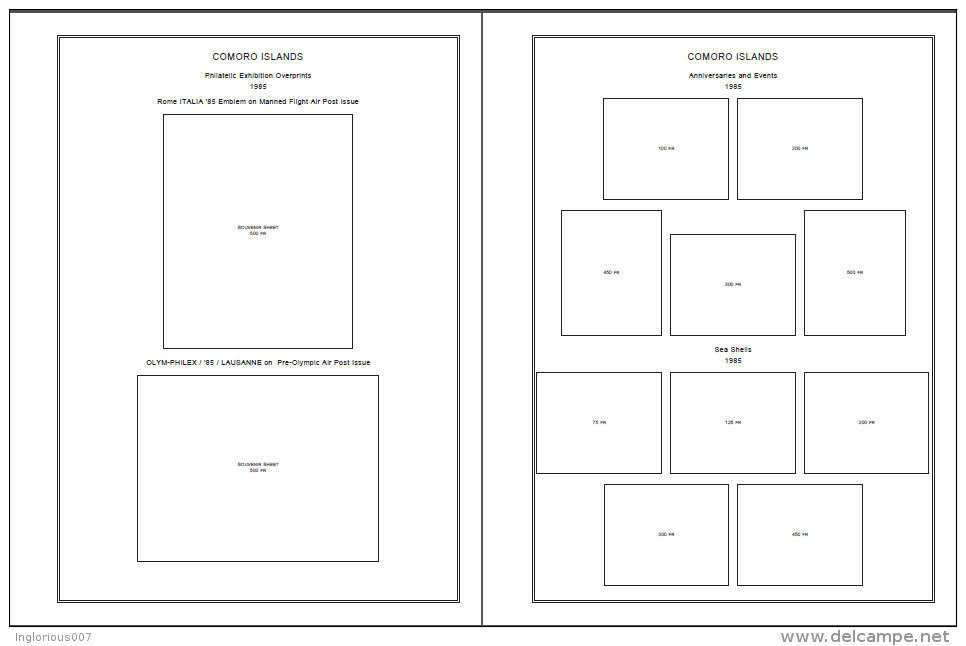 COMORO ISLANDS STAMP ALBUM PAGES 1953-2008 (300 pages)