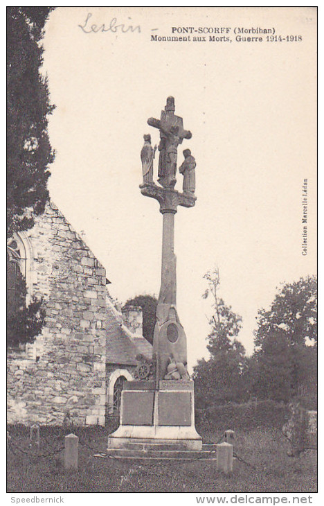 22494 PONT SCORFF - Le Monument Aux Morts  Guerre 1914 1918  -coll Marcelle Lédan - - Pont Scorff