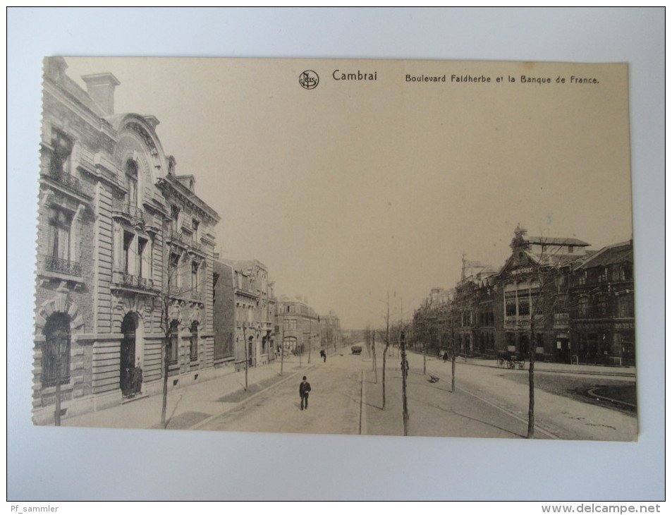 AK Frankreich Cambrai Boulevard Faidherbe Et La Banque De France Ungelaufen / Guter Zustand! Verlag Phono-Photo, Tournai - Cambrai