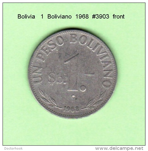 BOLIVIA    1  BOLIVIANO  1968   (KM # 192) - Bolivie