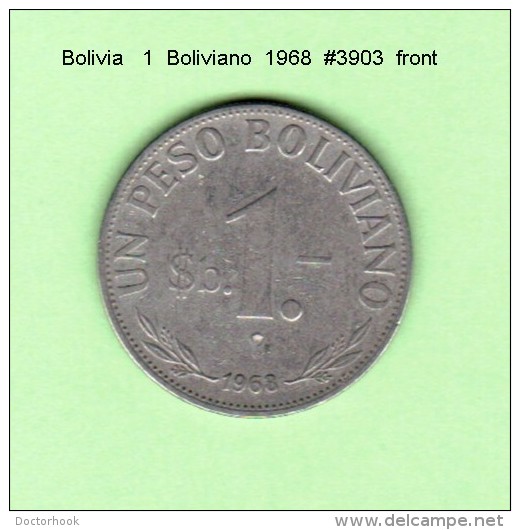 BOLIVIA    1  BOLIVIANO  1968   (KM # 192) - Bolivië