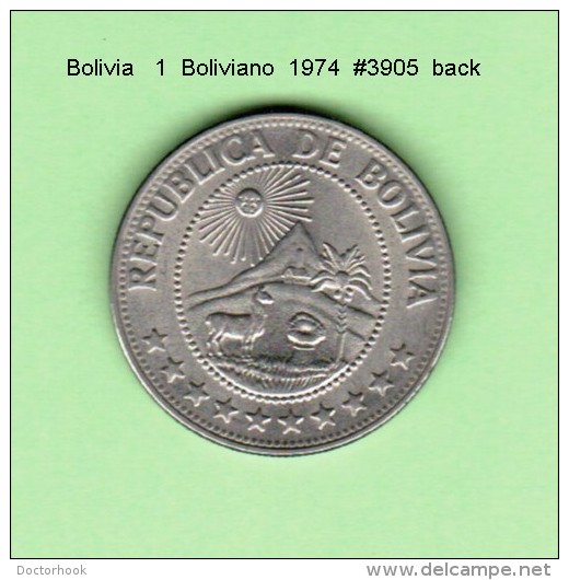 BOLIVIA    1  BOLIVIANO  1974   (KM # 192) - Bolivia