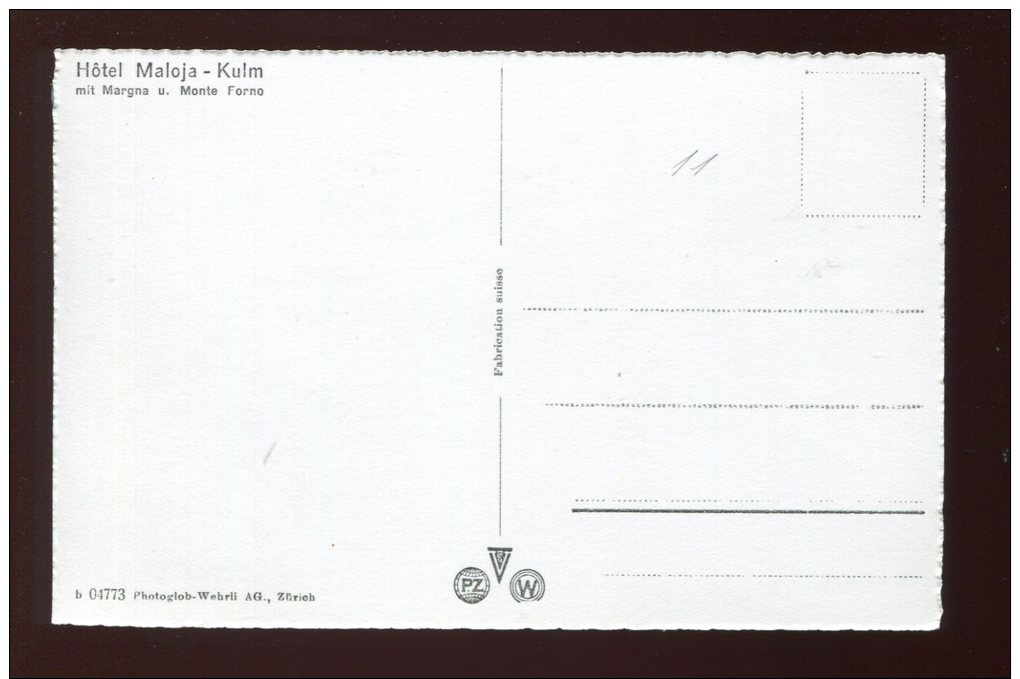 104071  Hôtel Maloja - Kulm Mit Margna U. Monte Forno - Mon