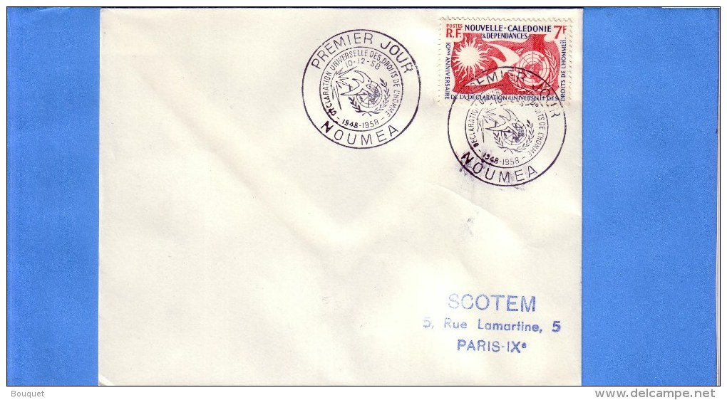 NOUVELLE CALEDONIE - NOUMEA - LETTRE - PREMIER JOUR - LOT DE 3 FDC - 1958 - 1959 - FDC