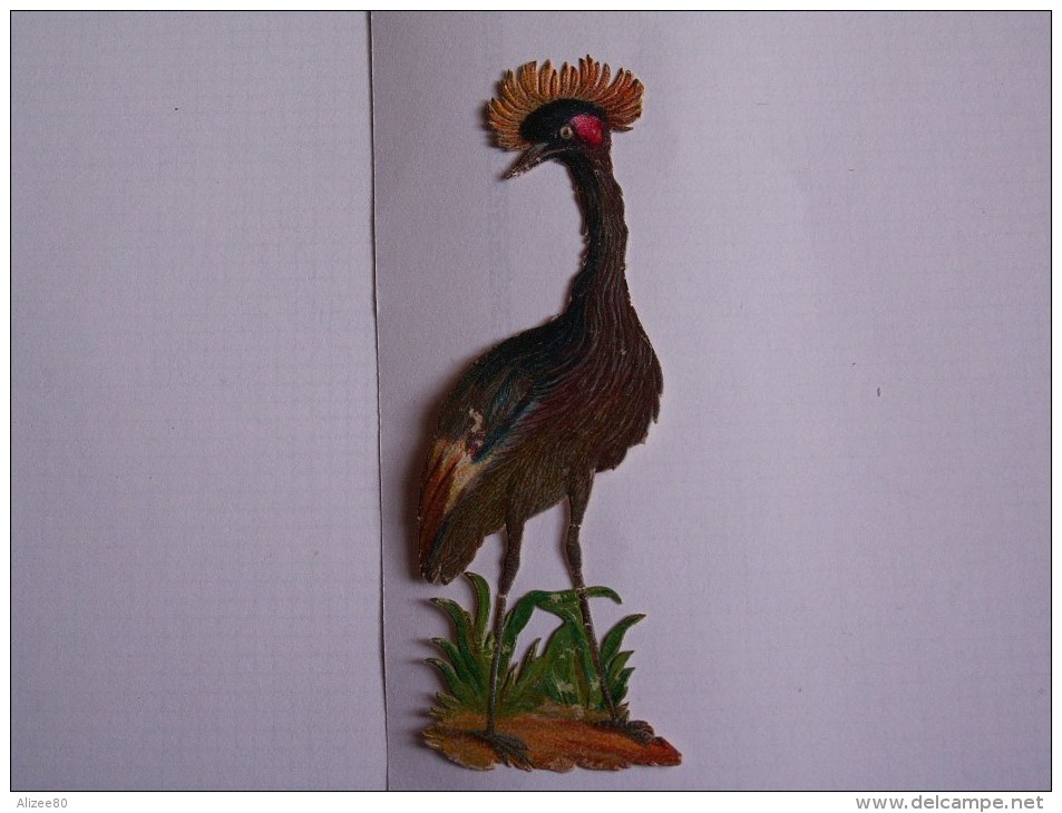 "" JOLI  LOT  2  DECOUPIS  GAUFRES  //   AIGRETTE  --  PINTADE    "" 8  CM - Animaux