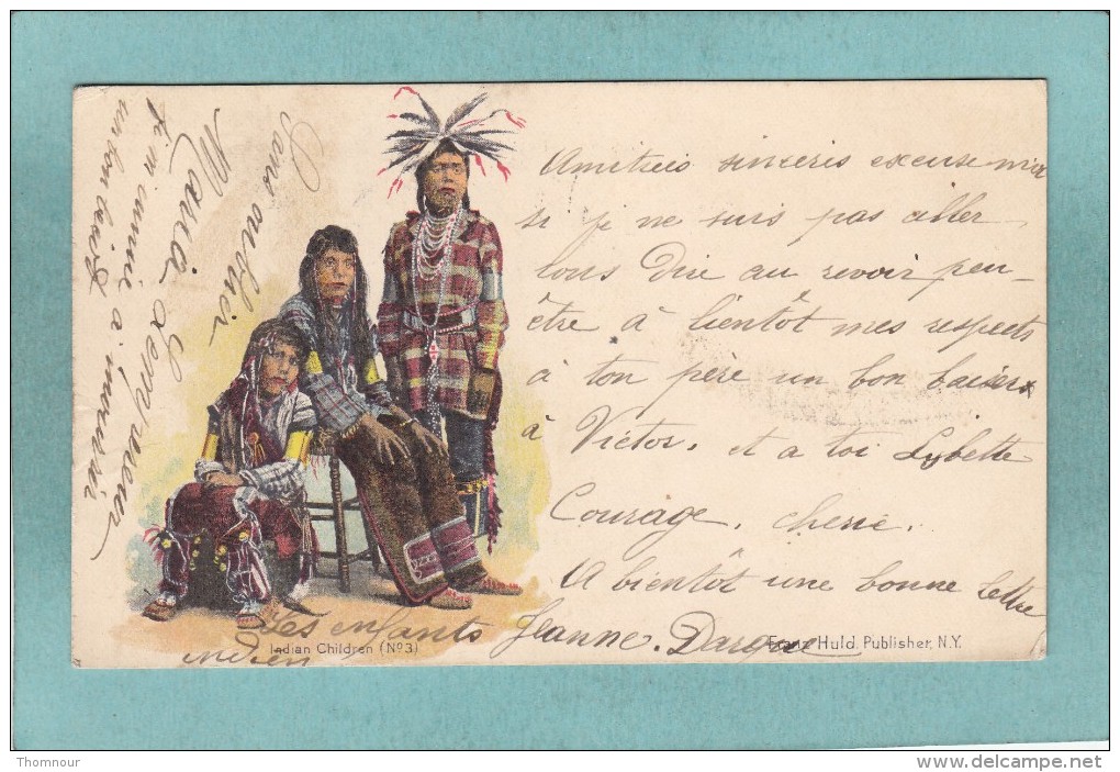 INDIAN  CHILDREN  ( No. 3 )   -  1902  -  CARTE PRECURSEUR  - - Indiani Dell'America Del Nord