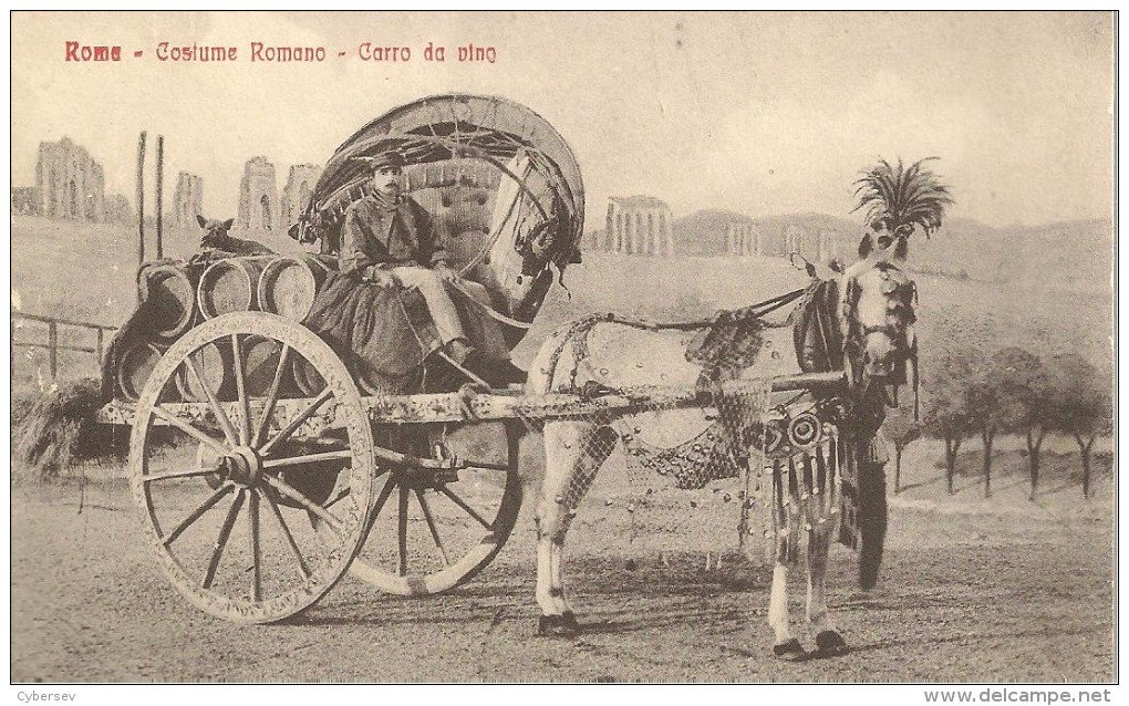 ROMA - Costume Romano - Carro Da Vino - Transport