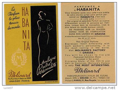 A.Immédiat Carte Parfumée Ancienne MOLINARD HABANITA JAUNE - Anciennes (jusque 1960)