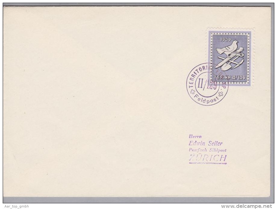 Schweiz Soldatenmarken 1939 Brief Mit Ter.Kp.II/129 - Dokumente