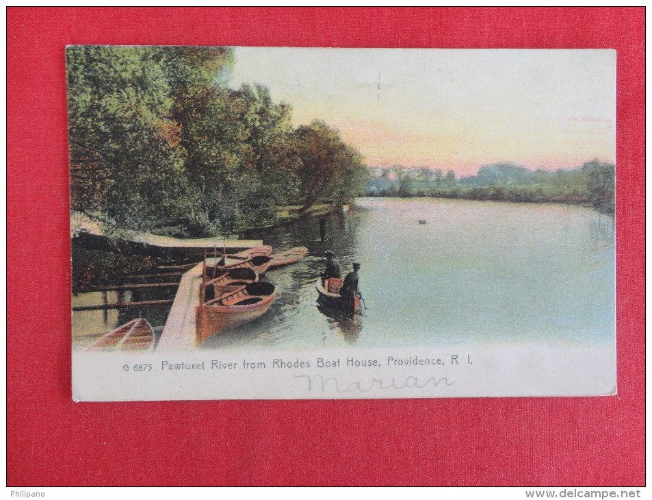 Rotograph ----  Rhode Island > Providence  Pawtuxet River  From Rhodes Boat House 1906 Cancel   -ref 1166 - Providence