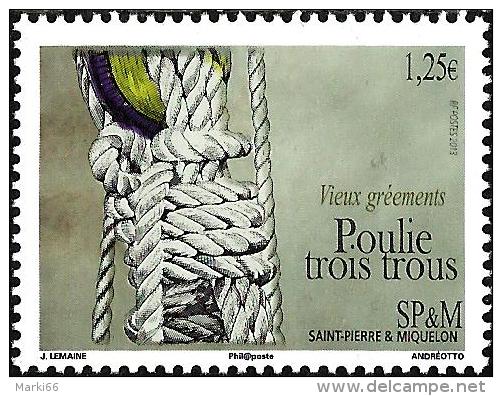 St. Pierre & Miquelon - 2013 -  Old Ships: Three Holes Pulley - Mint Stamp - Neufs