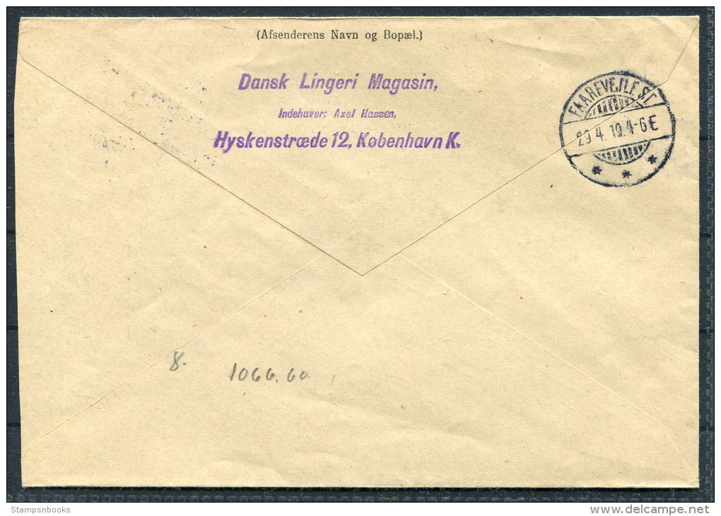 1919 Denmark Copenhagen Adressebrev - Faarevejle - Covers & Documents