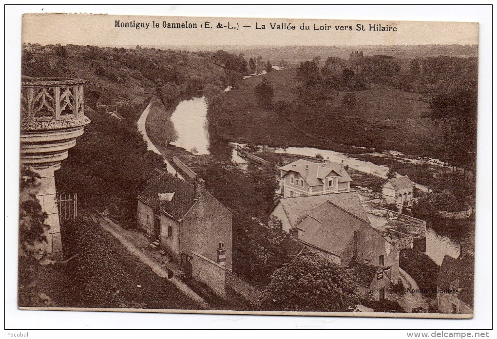 CP, 28, MONTIGNY LE GANNELON, La Vallée Du Loir Vers St Hilaire, écrite, Voyagé En 1930 - Montigny-le-Gannelon