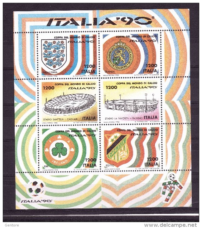 ITALY 1990  FIFA World Cup Italia 90  Sassone Cat  N° 4/9  (6 Blocks)    Absolutely MNH ** - 1990 – Italien