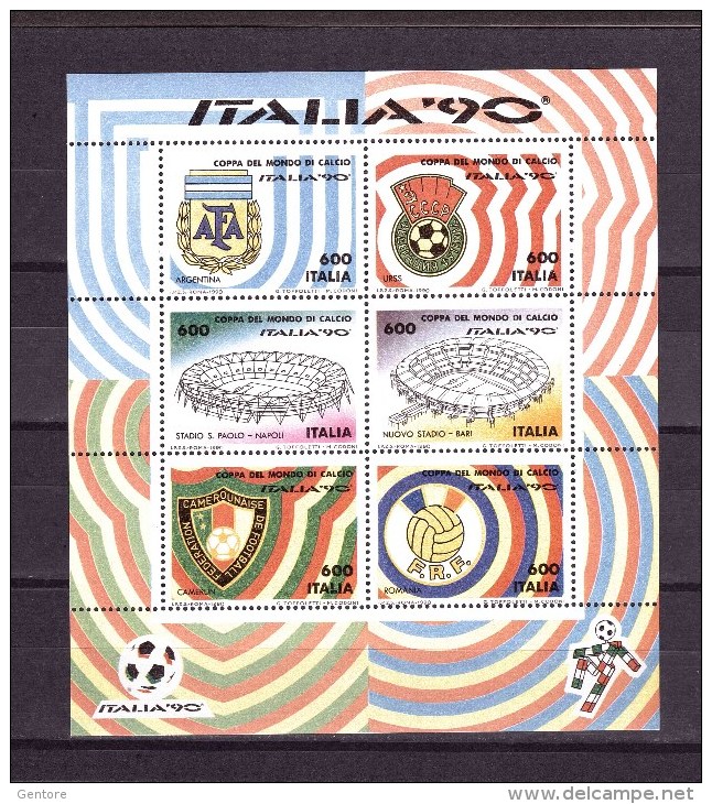 ITALY 1990  FIFA World Cup Italia 90  Sassone Cat  N° 4/9  (6 Blocks)    Absolutely MNH ** - 1990 – Italien