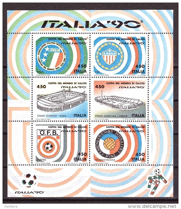 ITALY 1990  FIFA World Cup Italia 90  Sassone Cat  N° 4/9  (6 Blocks)    Absolutely MNH ** - 1990 – Italien