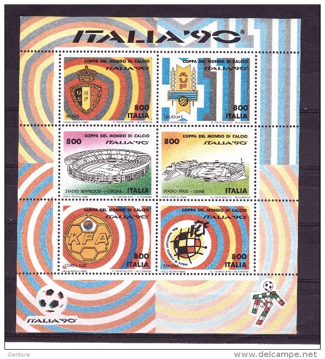 ITALY 1990  FIFA World Cup Italia 90  Sassone Cat  N° 4/9  (6 Blocks)    Absolutely MNH ** - 1990 – Italien