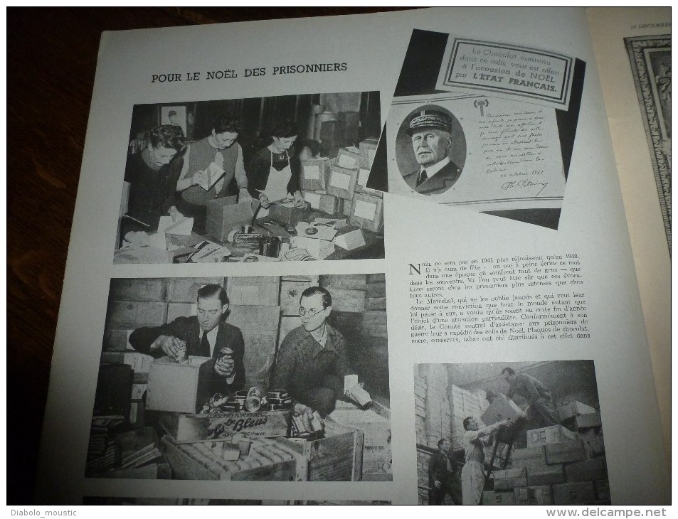 1941 :Guerre Totale; Philatélie(armoiries Villes De France);Pétain-Goering; Cinéma (Gabin-Morgan);Noël Des Prisonniers - L'Illustration