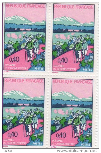 1972 - Année Du Tourisme Pédestre   -   Bloc De 4 Timbres N° 1723 - Ungebraucht