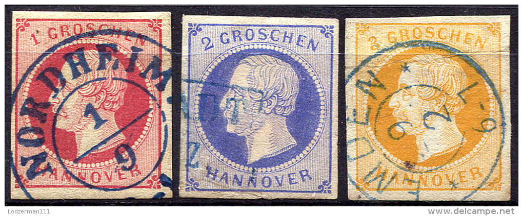 HANNOVER 1859 - Mi.14-16 Compl. Set 1st Selection (all Perfect Quality) VF - Hanovre